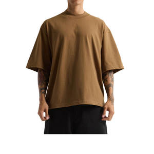 เสื้อยืดสตรีทแวร์ปักลายถักนิตติ้ง โพลีเอสเตอร์/คอตตอน คุณภาพสูง เสื้อผ้าผู้ชาย สั่งทำพิเศษ พิมพ์ลายได้ ไซส์ใหญ่ ไม่มีลาย - Product Image 1