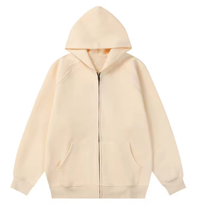 Streetwear personnalisé 100% coton manches raglan respirantes sweats à capuche pour hommes avec fermeture éclair surdimensionnée 400gsm polaire pour l'hiver avec fermeture éclair mentale - Product Image 5