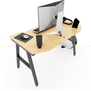 โต๊ะเกมมิ่งรูปตัวเอ GBamboo GB38003 ขนาด 70x120 ซม. พร้อมขาไม้และพลาสติกแบบยืดหดได้ ผลิตจาก MDF และพื้นผิวเมลามีน - Product Image 1