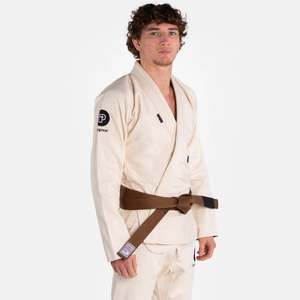 Vente en gros de Gi de BJJ ultra léger blanc |   Uniforme de Jiu-Jitsu Brésilien en Ripstop 350 GSM |   Logo personnalisé OEM ODM - Product Image 1
