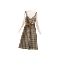 Robe Élégante à Manches Longues Évasée pour Femme, Style Décontracté Haut de Gamme, Fabriquée en Inde