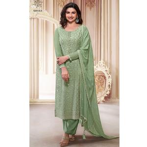 Design unique de fantaisie Salwar Kameez avec miroir et fond de palazzo élégant disponible aux prix de gros - Product Image 1