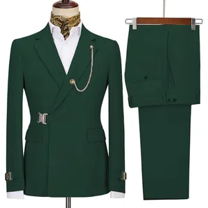 2023 Hot Sale Metal Clasp Blazer Suit New Design Mens Suits 2 Pieces Slim Fit Set Custom Wedding Suits for Men