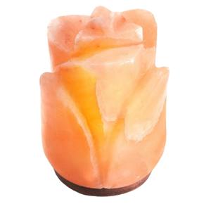 Lámpara de sal pura de elegancia floral de alta calidad de Sian Enterprises, sal del Himalaya tallada en artesanía en forma de flor - Product Image 3