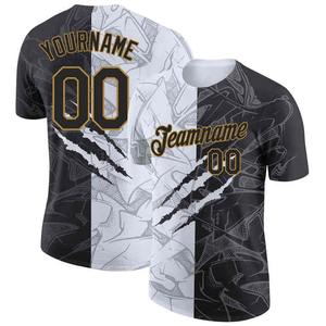 Venta al por mayor Dropship deportes pulóver Sudadera con capucha personalizado marrón-oro viejo 3D patrón diseño leopardo rendimiento camiseta - Product Image 4