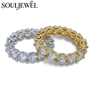 Anillo <span class=keywords><strong>de</strong></span> Eternidad Souljewel con Incrustaciones <span class=keywords><strong>de</strong></span> Circonitas Cúbicas en Forma <span class=keywords><strong>de</strong></span> Corazón, Material <span class=keywords><strong>de</strong></span> Latón, Estilo Hip Hop para Hombres y Mujeres, Regalo <span class=keywords><strong>de</strong></span> Joyería para Raperos y Fiestas - Product Image 4
