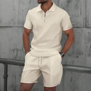 100% conjuntos de camisetas informales de algodón orgánico, conjunto de pantalones cortos nuevos con estilo Premium para hombres, conjunto de camisa de pantalones cortos transpirables personalizados - Product Image 4