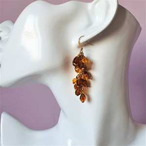 Boho ต่างหูลูกปัดด้วยการออกแบบสีฟ้าครามแอนดี้ cascading Fringe, เครื่องประดับของขวัญที่ไม่ซ้ำกัน - Product Image 4