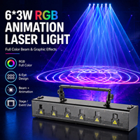 Barre de lumière laser RGB 6x3W avec effets d'animation pour DJ, club, discothèque, spectacles sur scène