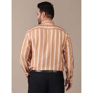 เสื้อเชิ้ตผู้ชาย Amanush ไซส์ใหญ่ ลายทาง แขนยาว ปกคอปก ทรงปกติ ผ้าฝ้าย 100% สวมใส่สบายๆ ในฤดูร้อน - Product Image 4