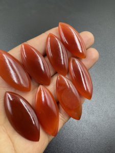 พลอยโมราแดงธรรมชาติอัญมณีทรงหลวมขนาด17x40มม. สำหรับทำเครื่องประดับรูปทรงมาร์คีส์เรียบ - Product Image 4