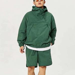 High Quality Unisex <b>Men's</b> Two-Piece Track Suit for Summer Color Block Hoodie and <b>Shorts</b> <b>Fleece</b> Material with Printed Logo - Product Image 5