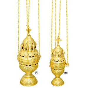 Velas de novedad de incensario ruso de latón altamente pulido-22256-1 - Product Image 1