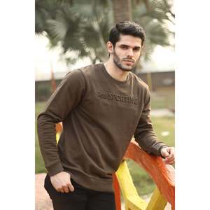 Custom logo ODM Men's COLTER Crew Neck Winter Pullover <b>Sweatshirt</b> XL Premium Knitted Anti-Wrinkle Anti-Shrink Embroidered Solid - Product Image 1