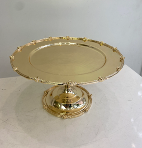 แท่นโชว์เค้กคุณภาพสูงดีไซน์ใหม่หรูหราเปิดผักทรงกลมสำหรับเกาะแฮนด์เมดในอินเดียโลหะกุหลาบทอง - Product Image 1