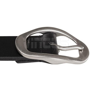 Cinturón de cuero de vaca negro personalizado para hombre, estilo informal con hebilla de aleación de alfiler, último diseño, precio de venta en línea razonable - Product Image 2