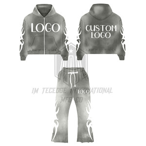 Unisex Winter Flare Sweatpants with Hoodie <b>Jogger</b> Set for Men and <b>Women</b> - Product Image 6