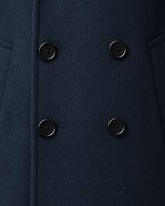 Abrigo Largo de Invierno para Hombre, Estilo Peacoat, Cruzado, con Cuello de Solapa, en Color Azul Marino, Mezcla de Lana, Clásico, Abrigo Cálido OEM - Product Image 5