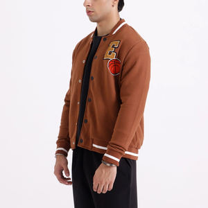 Veste universitaire brodée pour homme de qualité supérieure, col montant, logo personnalisé, manches longues, style urbain, en promotion - Product Image 3