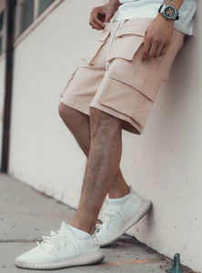 Été chaud hommes recadrée lâche solide Cargo Shorts impression personnalisée Logo sports écologiques en plein air tenue décontracté uni teint - Product Image 5