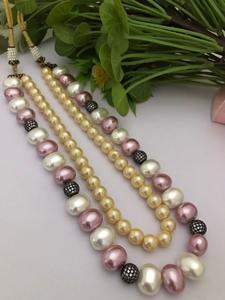 ชุดมุกมาลาสองชั้นพร้อมต่างหูน่ารักประดับลูกปัดในไข่มุกสำหรับงานปาร์ตี้งานแต่งงานงานหมั้น - Product Image 2