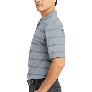 Polos de poliéster de secado rápido a rayas de manga corta para hombre - Product Image 3