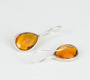 Haute qualité 925 argent Sterling Citrine larme boucles d'oreilles 12x16mm balancent bijoux fins pour les femmes mariage fête cadeau fabricant - Product Image 6