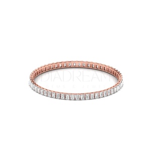 Bracelets d'éternité en diamant Moissanite taillé en émeraude conçus en exclusivité Bracelets en argent sterling pleine éternité Cadeaux en or uniques - Product Image 6