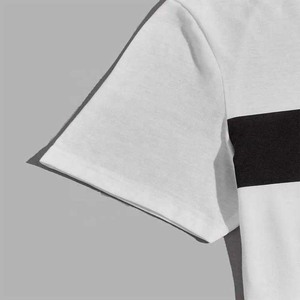 Camiseta con estampado de letras de bloque de color para hombre con pantalones cortos al por mayor conjuntos cortos deportivos de verano personalizados para hombre liso 100% algodón poliéster 2024 - Product Image 3