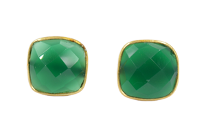 high quality Green <b>Onyx</b> gemstone <b>earring</b> 2023 Wholesale fashion jewelry 925 solid silver crystal glittering stud <b>earrings</b> - Product Image 2