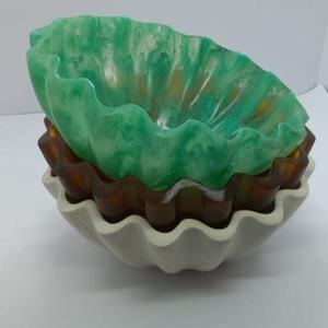 Tazón de Resina Ecológico, Hecho a Mano, Ligero, Personalizado, Clásico, Decorativo para Postres, de Grado Alimenticio, Transparente, Verde - Product Image 5