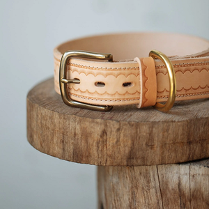 Collier de luxe pour chien Rancher-38mm-naturel - Product Image 1