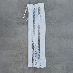Qianjiayi Custom logo Men's Vintage Wash Jeans Raw Edge Stripes Paint Splatter Gradient <strong>Jogging</strong> Men's Casual Wide Leg Pants - Product Image 4