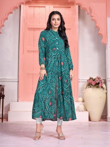 Pure Georgette Half Inner Crepe Festival Spécial Long Flair Gown Collection 100% Polyester Motif Imprimé - Product Image 6