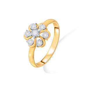 Bague en or jaune et diamants Floral Flow Fashion - Product Image 4