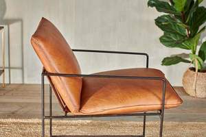 Latest Durium Leather Lounger Aged Tan <b>Office</b> <b>Chairs</b> with Metal Leg for Worldwide Export from India - Product Image 2