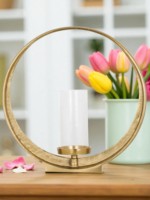 Porte-bougie élégant en laiton massif fait à la main, art moderne unique, support décoratif durable et naturel, pour la maison, Noël, mariage, Pâques