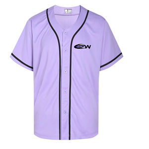 Maillot de baseball à manches courtes personnalisé chemise d'entraînement en maille respirante avec bouton d'ajustement confortable uniforme d'équipe vêtements de sport - Product Image 1