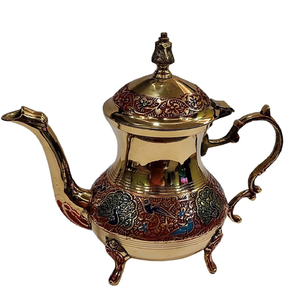 Vintage copper metal <b>teapot</b> with unique handle and spout, reflecting aged charm and utility at Wholesale - Product Image 3