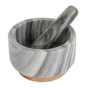 Mortier pilon marbre épices gingembre ensemble maison et cuisine utilisation mortier et pilon vente chaude gris marbre mortier pilon pour l'approvisionnement - Product Image 6