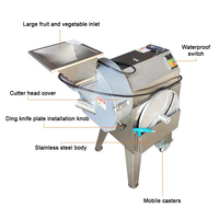 Commerciële automatische grote capaciteit wortel- en fruit snijmachine, groentesnijder voor gember, aardappel, ui, en het maken van blokjes