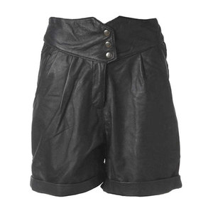 Nouveau short taille haute à la mode pour femmes Design en cuir PU sexy décontracté pour les vacances de printemps/été Respirant et chaud! - Product Image 1