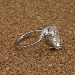 Bague en diamant de laboratoire élégante éblouissante en or 14 carats coupe poire 3.50 CARAT VVS2 IGI certifié Premium bijoux cadeau femmes - Product Image 6