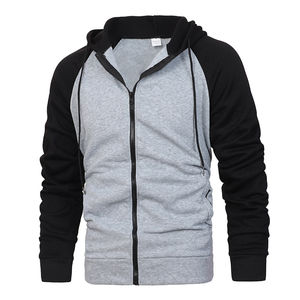 Sweat à capuche zippé avec toutes les couleurs contrastées et les poches latérales par le fabricant Top Fabriqué au Pakistan pour les États-Unis - Product Image 2