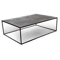 Table basse en métal Offre Spéciale finition dorée Table centrale rectangulaire à faible hauteur pour salon Rom et chambre à coucher