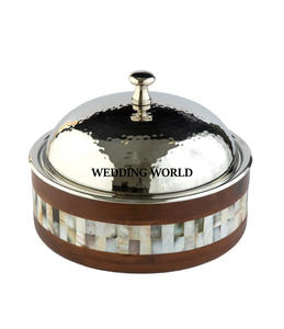 Casserole design en acier inoxydable avec design arabe Hotpot de vaisselle de forme ronde Casserole de créateur Nouveau réchauffeur d'aliments en métal de luxe le plus vendu - Product Image 4