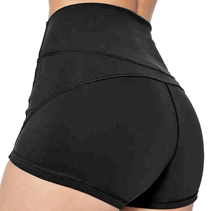 Pantalones cortos de entrenamiento de secado rápido transpirables personalizados para mujer, cintura alta, verano, sin costuras, Fitness, Yoga, cierre con cordón, bolsillo para correr - Product Image 1