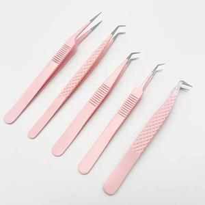 Pince à épiler d'extension de cils à pointe fibre acceptable OEM Logo privé professionnel Type L Pince à cils à pointe fine 75 degrés - Product Image 4