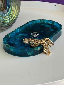 Resin Decorative <b>Tray</b> in Multiple Colors Cosmetic Organizer Home Decor Oval Resin <b>Tray</b> Vanity <b>Tray</b> High Quality - Product Image 2