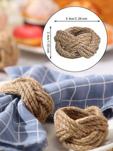 Derniers anneaux de serviette en rotin de forme ronde de qualité supérieure pour les fêtes de mariage et les décorations de table de restaurant - Product Image 6